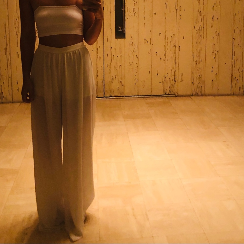 Alice + Olivia Sheer Wide Leg Pants